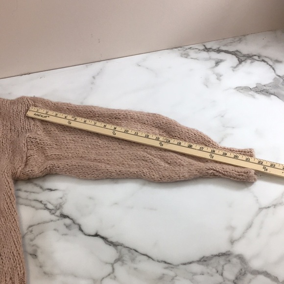 Zara Knit Sweater Womens Small Blush Pink Knit Acrylic Pullover Cozy Mohair Wool - Picture 14 of 14